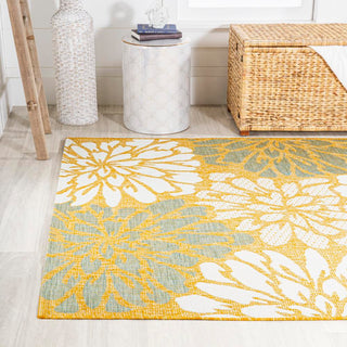 Garcia Modern Floral Textured Weave Indoor/outdoor Area Rug