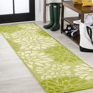 Garcia Modern Floral Textured Weave Indoor/outdoor Runner Rug