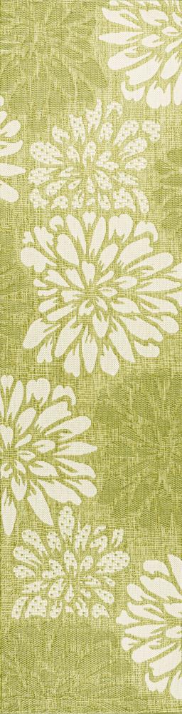 Garcia Modern Floral Textured Weave Indoor/outdoor Runner Rug