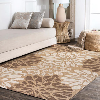 Garcia Modern Floral Textured Weave Indoor/outdoor Area Rug