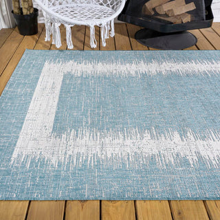 Yangtze Scandi Minimalist Border Indoor/Outdoor Area Rug