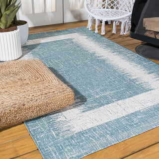 Yangtze Scandi Minimalist Border Indoor/Outdoor Area Rug