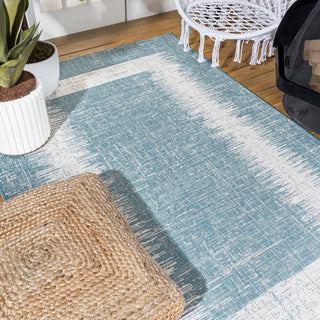 Yangtze Scandi Minimalist Border Indoor/Outdoor Area Rug