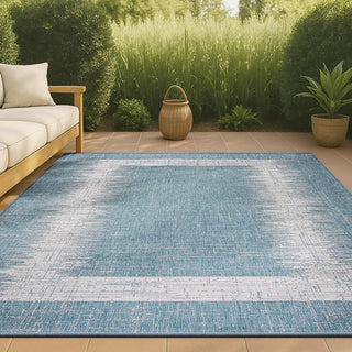 Yangtze Scandi Minimalist Border Indoor/Outdoor Area Rug