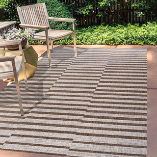 Fatima Sukie Offset Stripe Indoor/Outdoor Area Rug