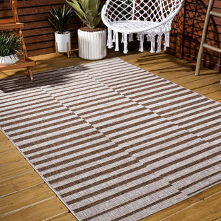 Fatima Sukie Offset Stripe Indoor/Outdoor Area Rug