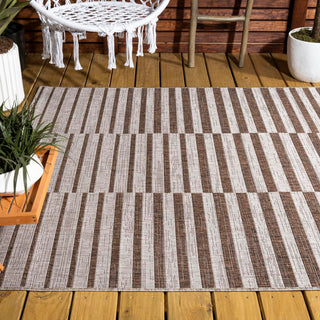 Fatima Sukie Offset Stripe Indoor/Outdoor Area Rug