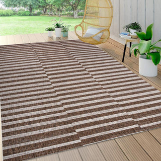 Fatima Sukie Offset Stripe Indoor/Outdoor Area Rug