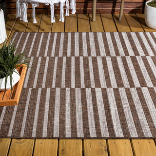 Fatima Sukie Offset Stripe Indoor/Outdoor Area Rug