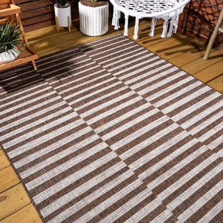 Fatima Sukie Offset Stripe Indoor/Outdoor Area Rug