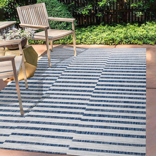 Fatima Sukie Offset Stripe Indoor/Outdoor Area Rug