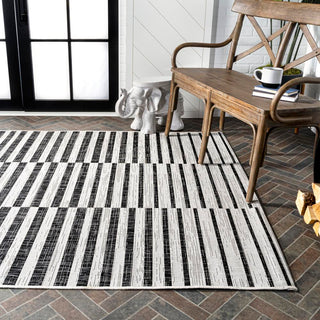 Fatima Sukie Offset Stripe Indoor/Outdoor Area Rug