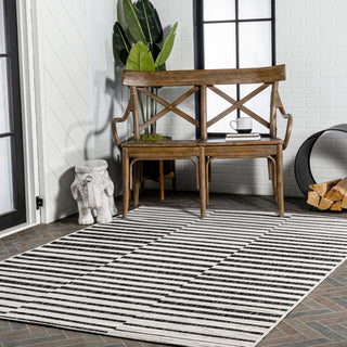 Fatima Sukie Offset Stripe Indoor/Outdoor Area Rug