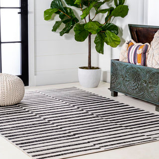 Fatima Sukie Offset Stripe Indoor/Outdoor Area Rug