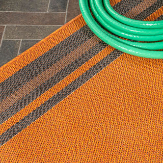 Mae Modern Border Stripe Indoor/outdoor Area Rug