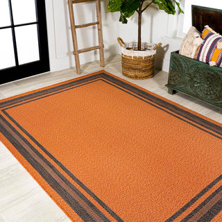 Mae Modern Border Stripe Indoor/outdoor Area Rug