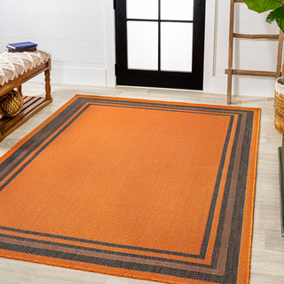 Mae Modern Border Stripe Indoor/outdoor Area Rug