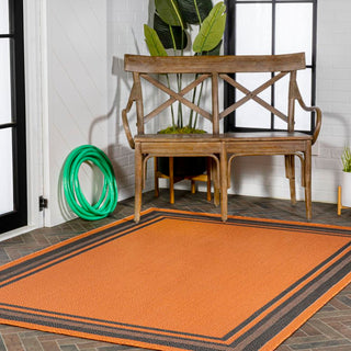 Mae Modern Border Stripe Indoor/outdoor Area Rug