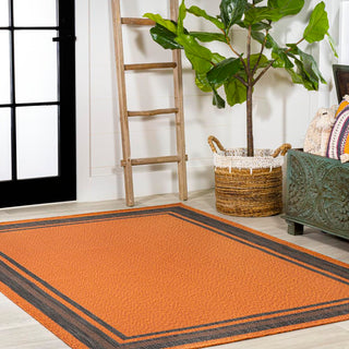 Mae Modern Border Stripe Indoor/outdoor Area Rug