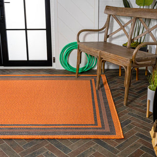 Mae Modern Border Stripe Indoor/outdoor Area Rug