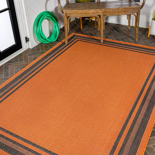 Mae Modern Border Stripe Indoor/outdoor Area Rug