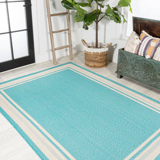 Mae Modern Border Stripe Indoor/outdoor Area Rug