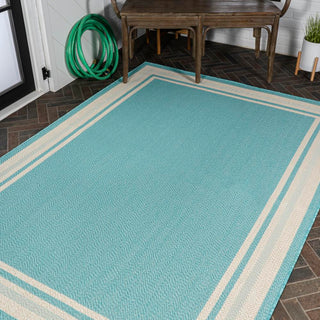 Mae Modern Border Stripe Indoor/outdoor Area Rug