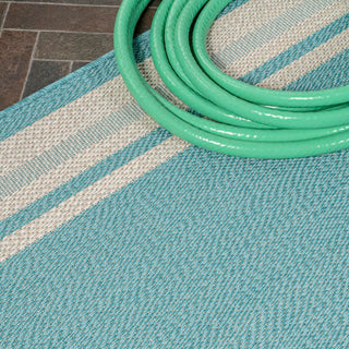 Mae Modern Border Stripe Indoor/outdoor Area Rug