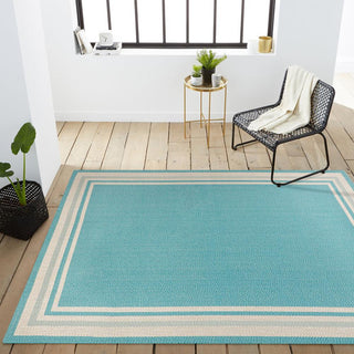 Mae Modern Border Stripe Indoor/outdoor Area Rug