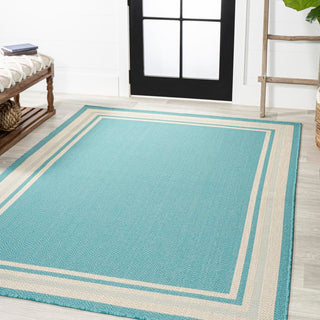 Mae Modern Border Stripe Indoor/outdoor Area Rug