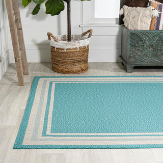 Mae Modern Border Stripe Indoor/outdoor Area Rug