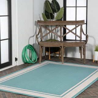 Mae Modern Border Stripe Indoor/outdoor Area Rug