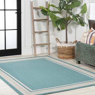 Mae Modern Border Stripe Indoor/outdoor Area Rug