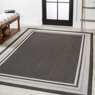 Mae Modern Border Stripe Indoor/outdoor Area Rug