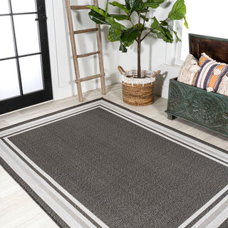 Mae Modern Border Stripe Indoor/outdoor Area Rug