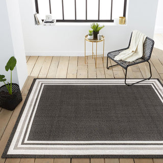 Mae Modern Border Stripe Indoor/outdoor Area Rug