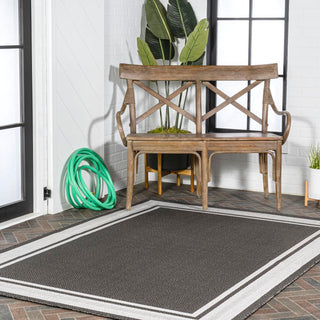 Mae Modern Border Stripe Indoor/outdoor Area Rug