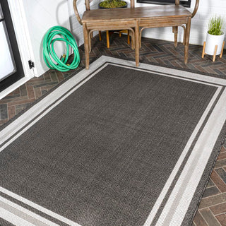 Mae Modern Border Stripe Indoor/outdoor Area Rug