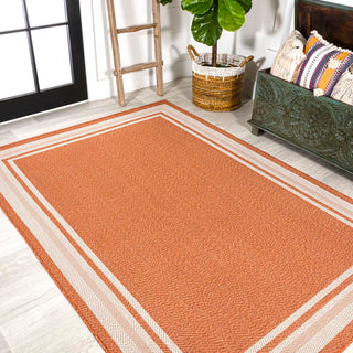 Mae Modern Border Stripe Indoor/outdoor Area Rug