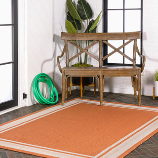 Mae Modern Border Stripe Indoor/outdoor Area Rug