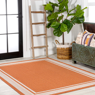 Mae Modern Border Stripe Indoor/outdoor Area Rug