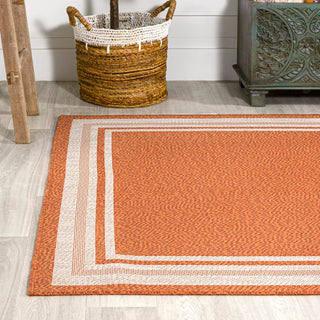 Mae Modern Border Stripe Indoor/outdoor Area Rug