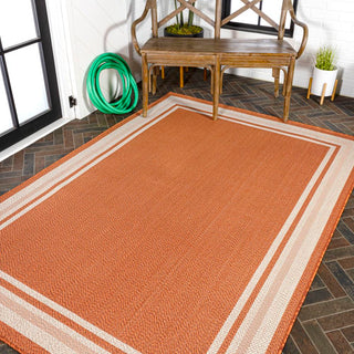 Mae Modern Border Stripe Indoor/outdoor Area Rug