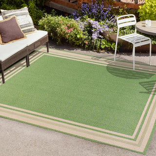 Mae Modern Border Stripe Indoor/outdoor Area Rug