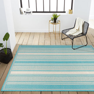 Gibson Modern Double Stripe Indoor/outdoor Area Rug