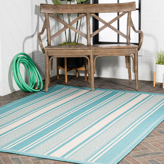 Gibson Modern Double Stripe Indoor/outdoor Area Rug