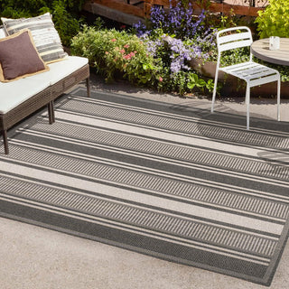 Gibson Modern Double Stripe Indoor/outdoor Area Rug