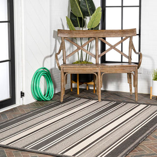 Gibson Modern Double Stripe Indoor/outdoor Area Rug