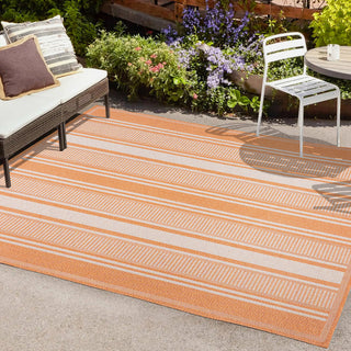 Gibson Modern Double Stripe Indoor/outdoor Area Rug