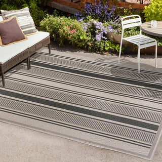 Gibson Modern Double Stripe Indoor/outdoor Area Rug